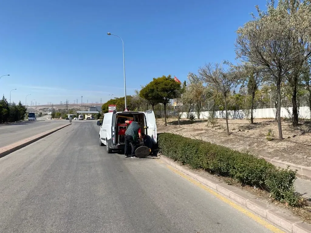 Çankaya kanal tıkanıklığı açma aracı açık alanda